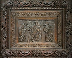 Paneel van 5C deur: Christus met twee discipelen